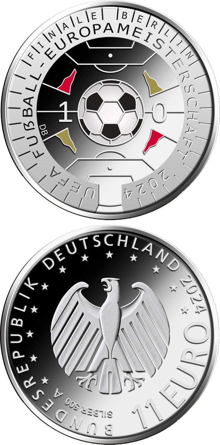 Image of 11 euro coin - UEFA European Football Championship 2024 | Germany 2024