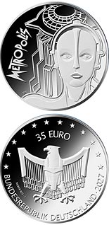 35 euro coin 100th anniversary of the premiere of the film METROPOLIS | Germany 2027