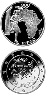 10 euro coin Torch Relay Africa - XXVIII. Summer Olympics 2004 in Athens | Greece 2004