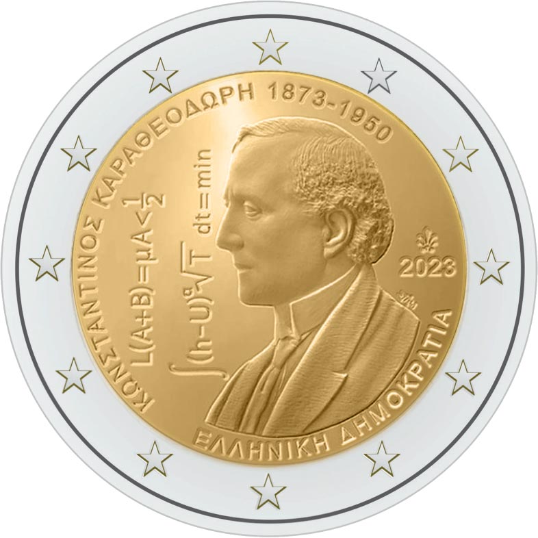Image of 2 euro coin - 150 Years from the Birth of Constantin Carathéodory | Greece 2023
