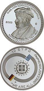 10 euro coin Philhellenes - Karl Normann
 | Greece 2023