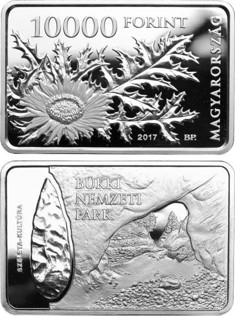 Image of 10000 forint coin - Bükk National Park | Hungary 2017.  The Silver coin is of Proof quality.