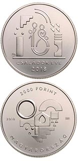 2000 forint coin Year of the Families | Hungary 2018