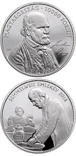 10000 forint coin 200th Anniversary of the Birth of Ignác Semmelweis (1818-1865) | Hungary 2018