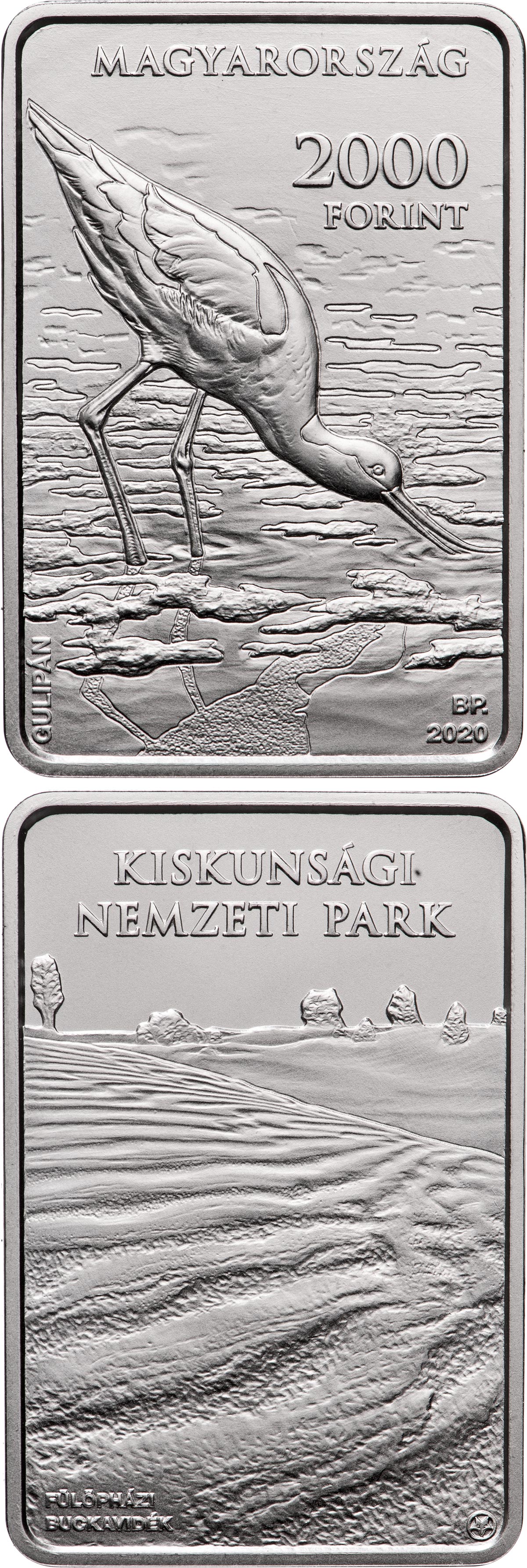 Image of 2000 forint coin - The Kiskunság National Park | Hungary 2020.  The Copper–Nickel (CuNi) coin is of BU quality.