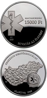 15000 forint coin 75th anniversary of the Hungarian National Ambulance Service | Hungary 2023