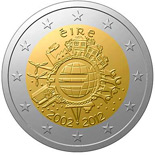 2 euro coin Ten years of Euro  | Ireland 2012