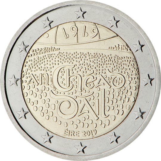 Image of 2 euro coin - 100th Anniversary of the first sitting of Dáil Éireann | Ireland 2019