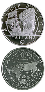 10 euro coin Amerigo Vespucci  | Italy 2011