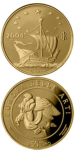 50 euro coin Europe of the Arts - Bertel Thorvaldsen - Denmark | Italy 2004