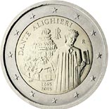 2 euro coin 750th Anniversary of the Birth of Dante Alighieri | Italy 2015