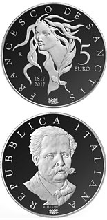 5 euro coin Francesco De Sanctis 200 years | Italy 2017