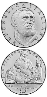 5 euro coin 150th Anniversary it the Birth of San Filippo Neri | Italy 2015
