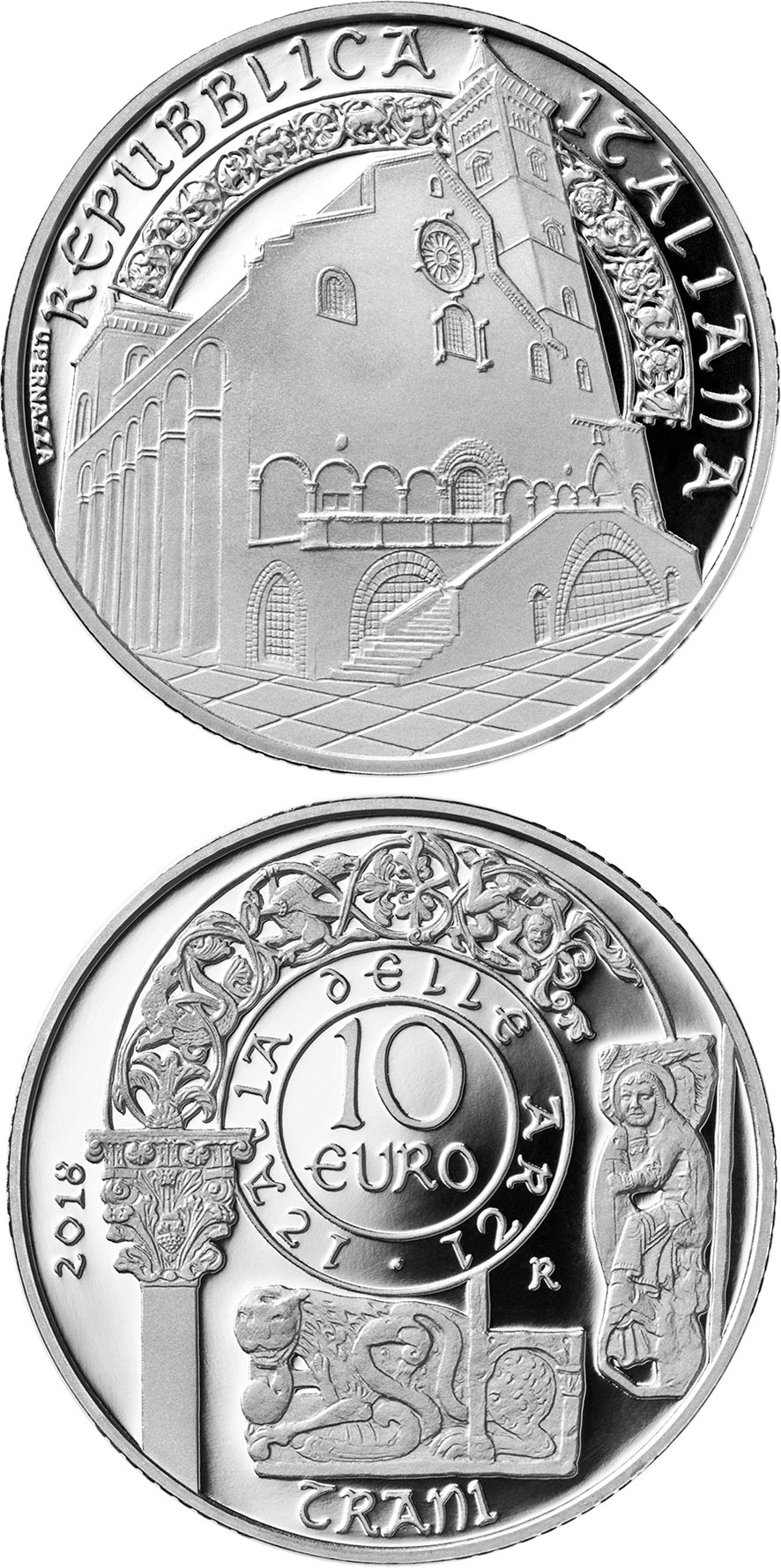 Image of 10 euro coin - Trani Cathedral – Apulia | Italy 2018