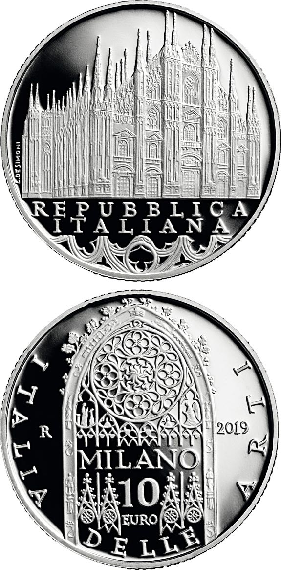 Image of 10 euro coin - Lombardy - Milan Cathedral | Italy 2019