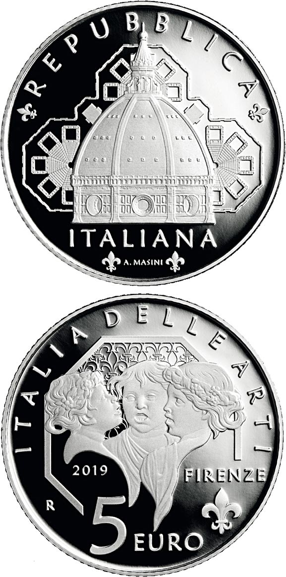 Image of 5 euro coin - Tuscany - Santa Maria del Fiore – Florence | Italy 2019