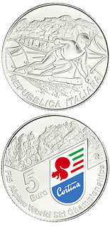 5 euro coin Alpine World Ski Championships 2021 | Italy 2021