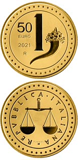 50 euro coin The Heritage of Lira: 1 Lira | Italy 2021
