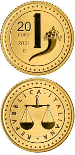20 euro coin The Heritage of Lira: 1 Lira | Italy 2021