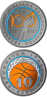 10 euro coin 100 years of the Italian Basketball Federation | Italy 2021