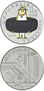 5 euro coin 150th Anniversary of the foundation of Pirelli | Italy 2022