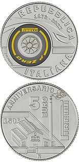 5 euro coin 150th Anniversary of the foundation of Pirelli | Italy 2022
