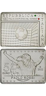 5 euro coin 40 th Anniversary of Italy
World Champion - Paolo Rossi | Italy 2022
