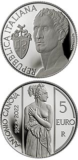 5 euro coin 200th Anniversary of the death
of Antonio Canova | Italy 2022