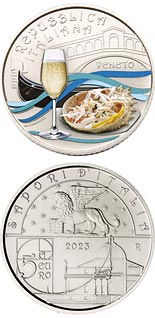 5 euro coin Prosecco and Spider Crabs | Italy 2023