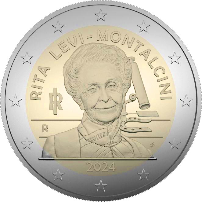 Image of 2 euro coin - Rita Levi-Montalcini | Italy 2024