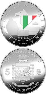 5 euro coin 250th Anniversary of the foundation of the Guardia di Finanza | Italy 2024