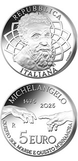 5 euro coin 550th Anniversary of the Birth of Michelangelo | Italy 2025