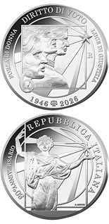 6 euro coin  80th Anniversary of the birth of the Italian Republic and the First Women's Vote in Italy | Italy 2026
