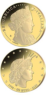 50 euro coin Relations between Italy and the U.S.A. on the 250th Anniversary of the independence of the United States of America | Italy 2026