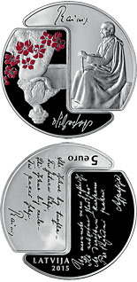 5 euro coin Rainis and Aspazija | Latvia 2015