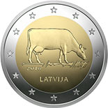 Image of 2 euro coin - The Latvian Brown | Latvia 2016