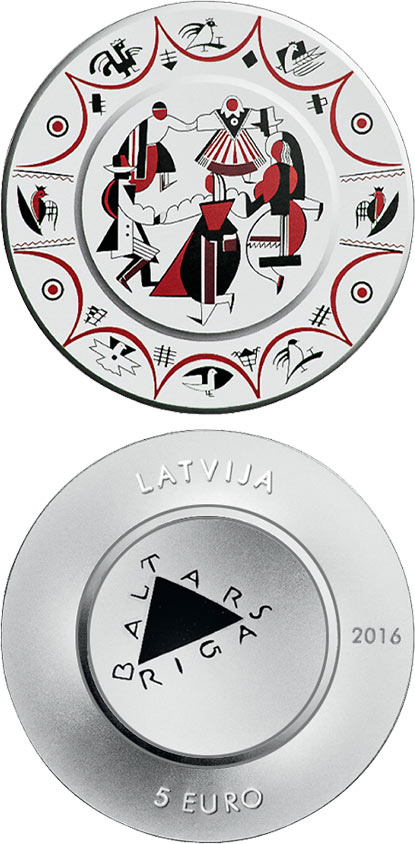Image of 5 euro coin - Baltars | Latvia 2016.  The Silver coin is of Proof quality.
