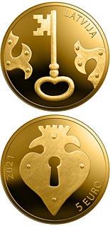 5 euro coin The Key | Latvia 2021