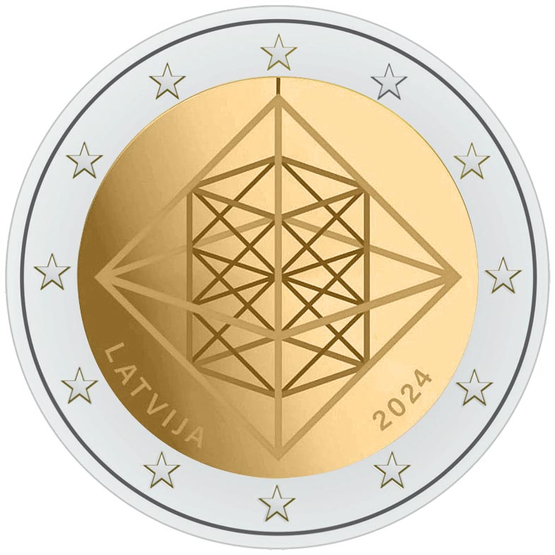 Image of 2 euro coin - Puzzles | Latvia 2024