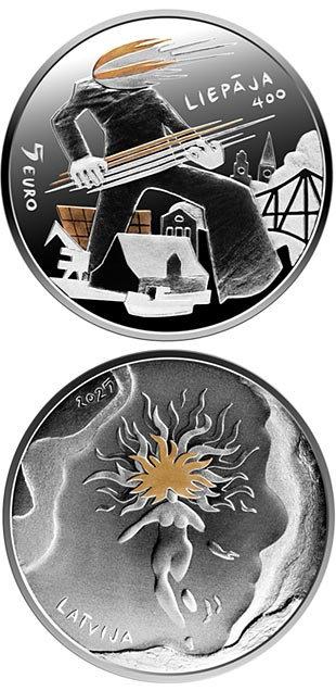 Image of 5 euro coin - Sun and Wind | Latvia 2025. The Silver coin is of Proof quality. Image of 5 euro coin - Sun and Wind | Latvia 2025. The Silver coin is of Proof quality.