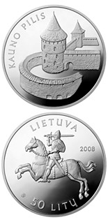 50 litas coin Kaunas castle  | Lithuania 2008