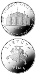 50 litas coin Vilnius Cathedral  | Lithuania 2003