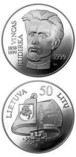 50 litas coin Vincas Kudirka (1858-1899)  | Lithuania 1999