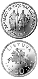 50 litas coin 600th Anniversary of the settling down of Karaims and Tatars in Lithuania  | Lithuania 1997