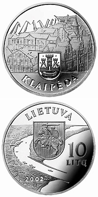 Image of 10 litas coin - Klaipeda  | Lithuania 2002