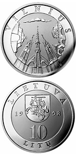 10 litas coin Vilnius  | Lithuania 1998
