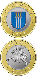 2 litas coin Druskininkai | Lithuania 2012