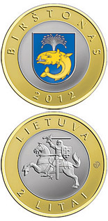 2 litas coin Birštonas | Lithuania 2012