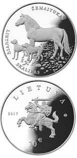 10 euro coin Lithuanian Hound and Žemaitukas | Lithuania 2017
