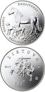 1.5 euro coin Lithuanian Hound and Žemaitukas | Lithuania 2017